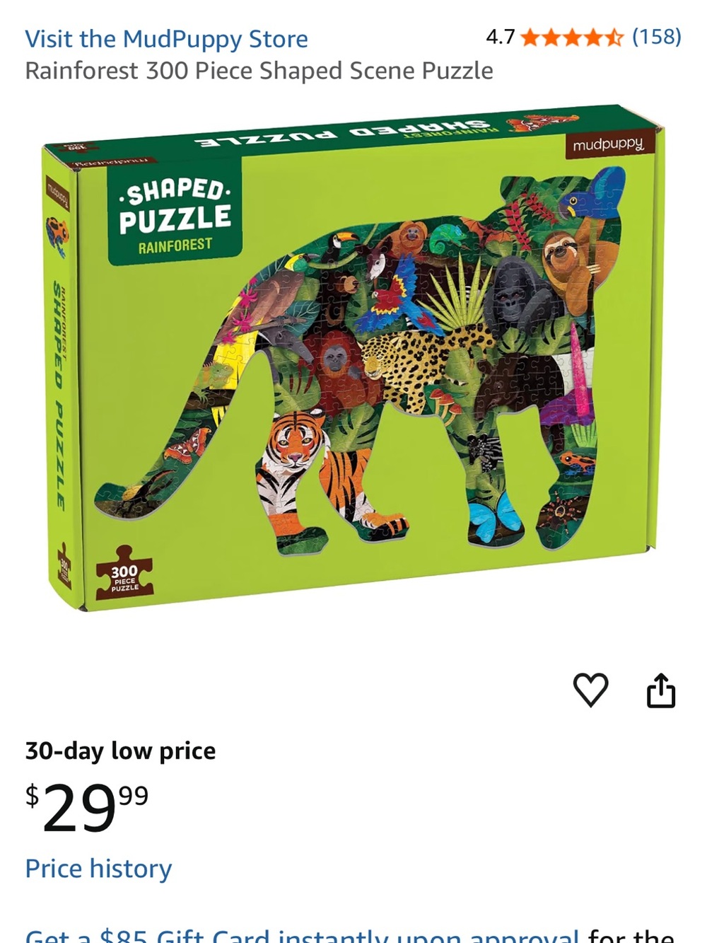Mudpuppy rainforest shaped puzzle